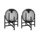 preview thumbnail 1 of 18, Glitzhome Set of 2 Metal Black Solar Powered Outdoor Lantern with Stand 11.5" H