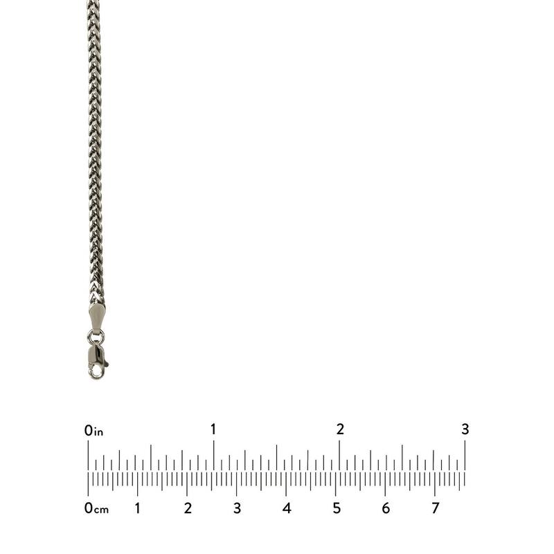 Curata 925 Sterling SilverOxidized 2.5mm Round Franco Chain for Men