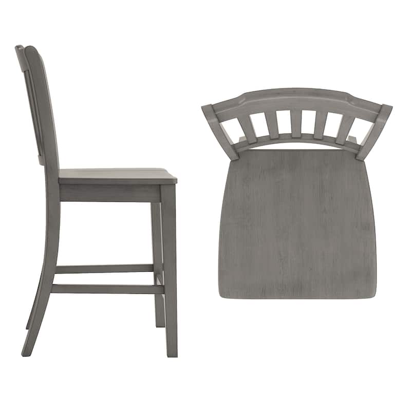 Ronda Slat Back Wood Counter Height Chairs (Set of 2)