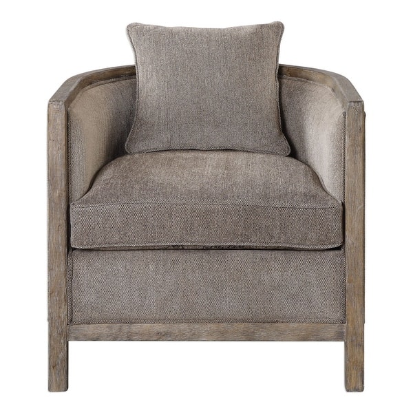 slide 2 of 8, Uttermost Viaggio 29 Inch Tall Wood Framed Arm Chair with Fabric Grey