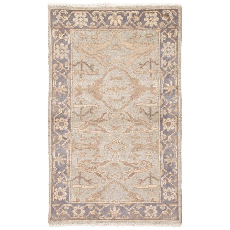 ECARPETGALLERY Hand-knotted Royal Oushak Light Grey Wool Rug - 3'1 x 5'1
