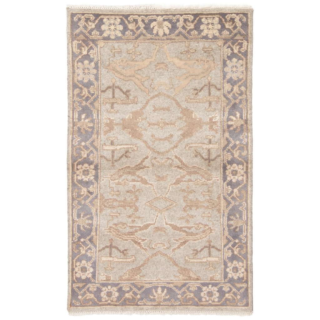 ECARPETGALLERY Hand-knotted Royal Oushak Light Grey Wool Rug - 3'1 x 5'1