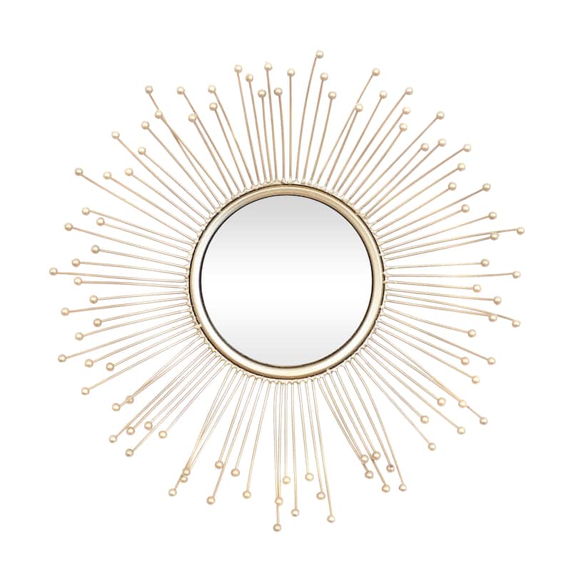 Gold Metal Starburst Room Wall Mirror (Set of 3) - 12 x 16