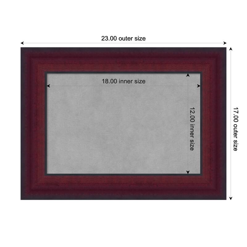Amanti Art Canterbury Cherry Framed Magnetic Board - Board Size 18x12