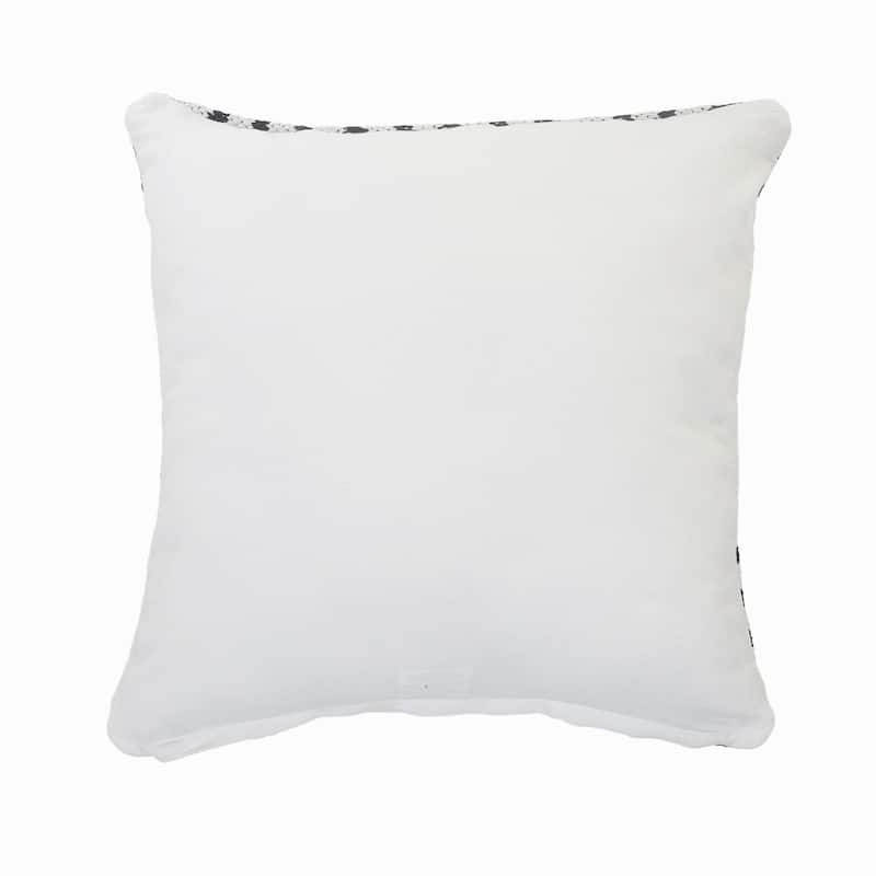 20" White with Black Geometric Stripe Square Throw Pillow