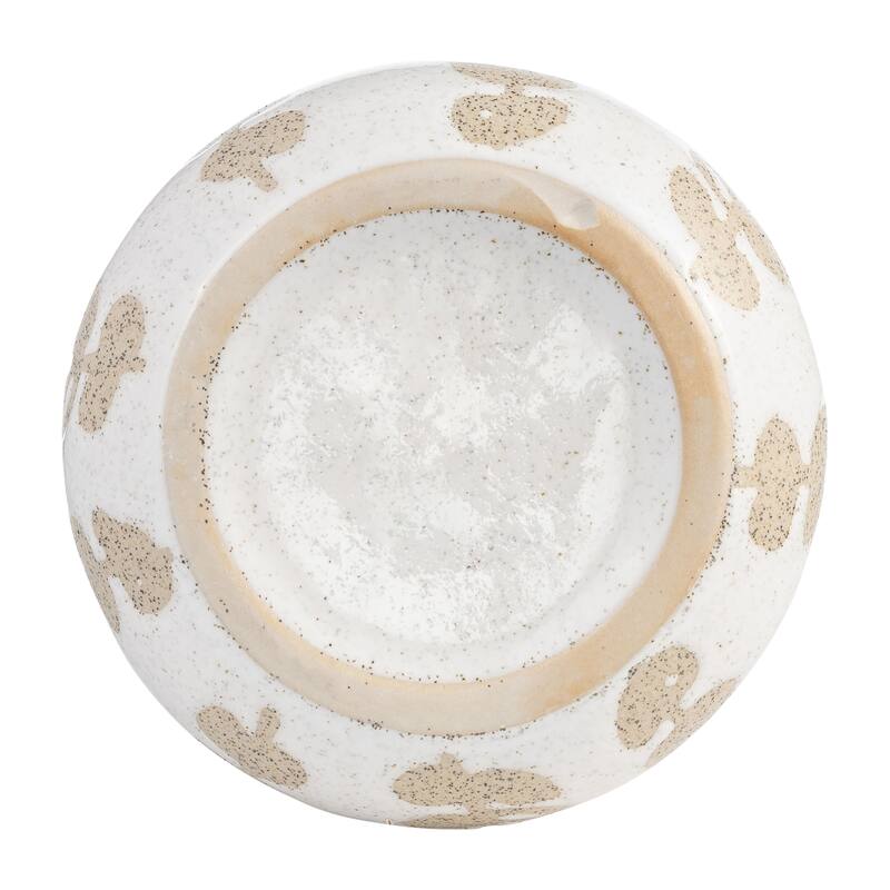 Sagebrook Home Decorative Ivory Botanical Floral Ceramic Vase
