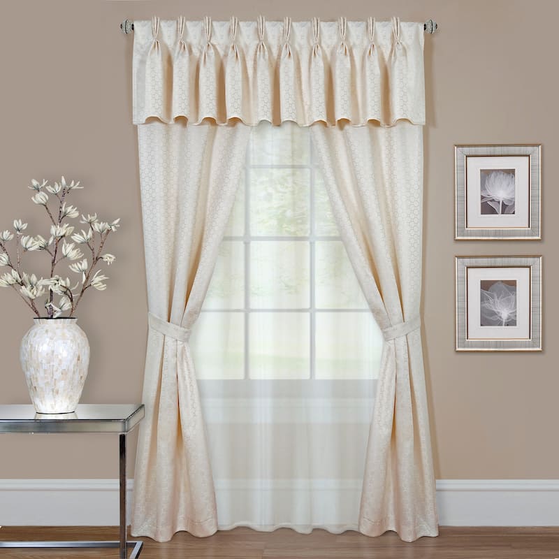 Achim Claire 6-piece Window Curtain Set - 55x84 - Ivory