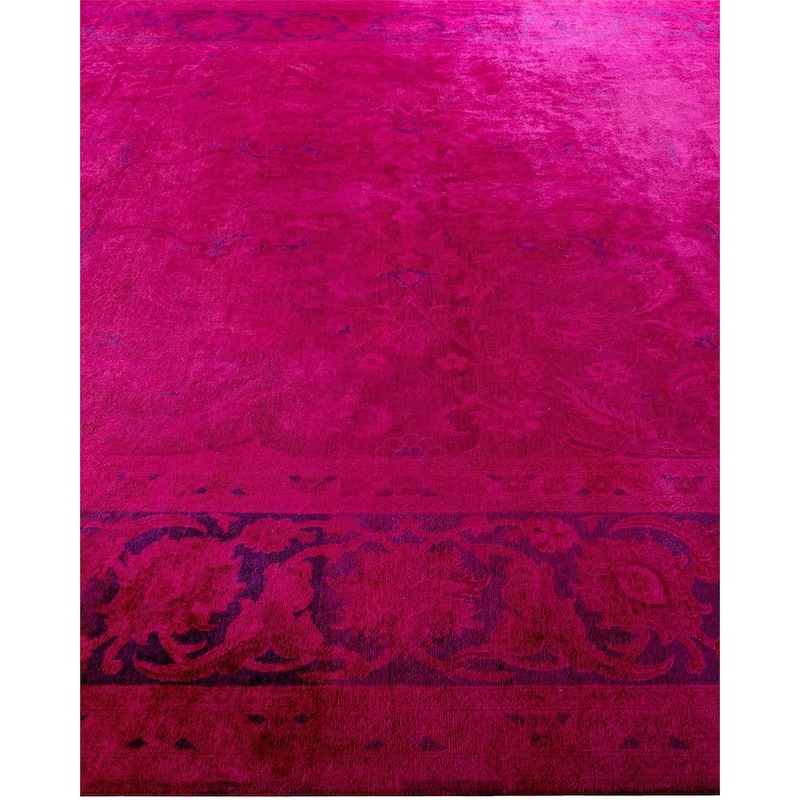Contemporary Overdyed Wool Hand Knotted Area Rug - 9' 3" x 12' 3"
