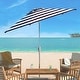 preview thumbnail 2 of 24, SAFAVIEH Iris 9ft Round Outdoor Patio Umbrella - UV Resistant with Auto Crank Tilt Navy/White