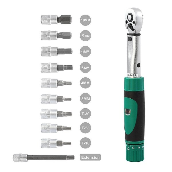 VENZO Bicycle Bike Torque Wrench Allen Key Tool Socket Set Kit 2-24Nm