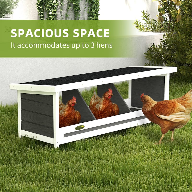 Chicken Coop Nesting Box with Asphalt Roof - Grey