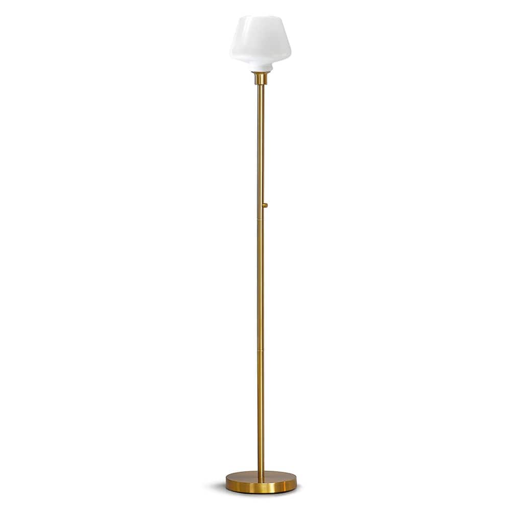 Cafe 71"H LED Dimmable Glass Shade Torchiere Floor Lamp with LED Bulb