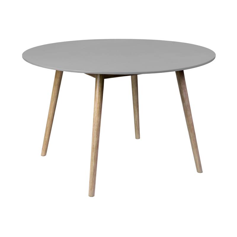 Outdoor Round Dining Table - Patio Table, Garden Table, Eucalyptus Wood Table, 47 Inch Table
