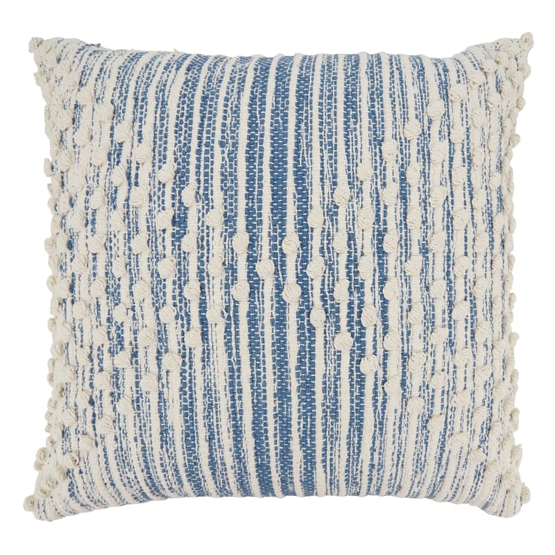 Artisan Woven Stripe Diamond Throw Pillow - 20"x20" - Feather Down - Turqouise