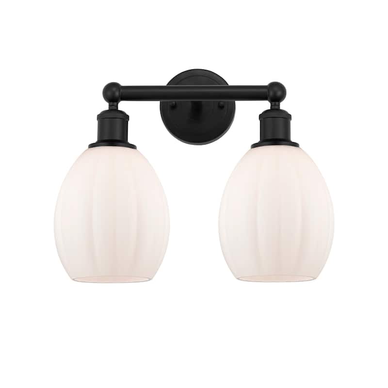 Innovations Lighting 616-2W-13-15 Eaton Vanity Eaton 2 Light 15" Wide - Matte Black / Matte White