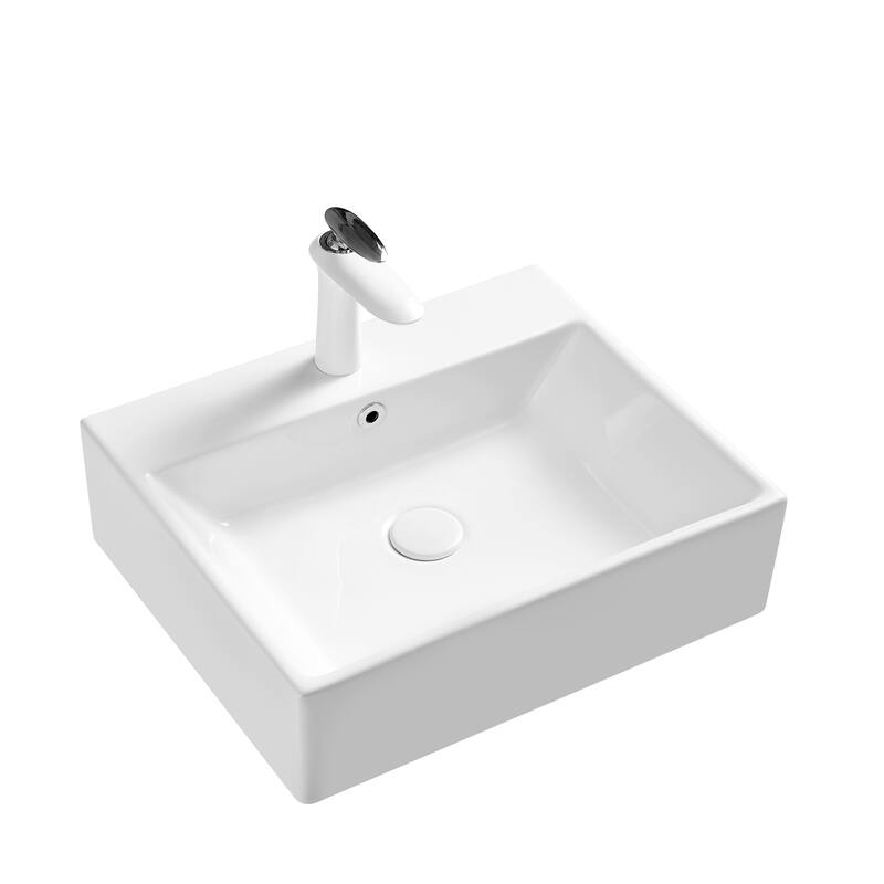 Eridanus Muro 20" x 16" Rectangular Bathroom Vessel Sink with Overflow