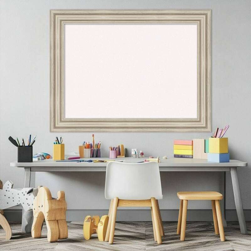 Sierra Silver Wood Framed Cork Board - Bulletin Board, Organization Board, Pin Board