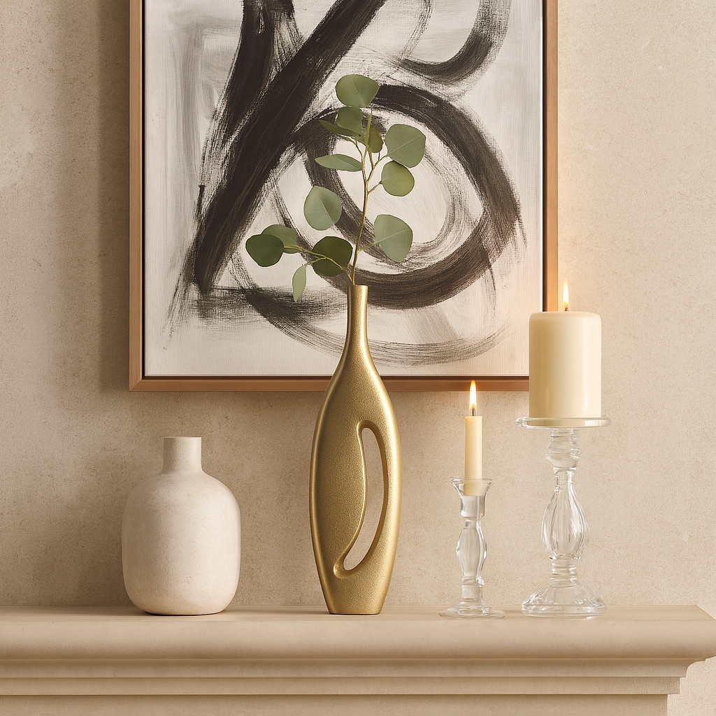 Sagebrook Home Aluminum Accent - Unique Davena Vase, Perfect for Elegant Homes, Inspire Serenity & Beauty