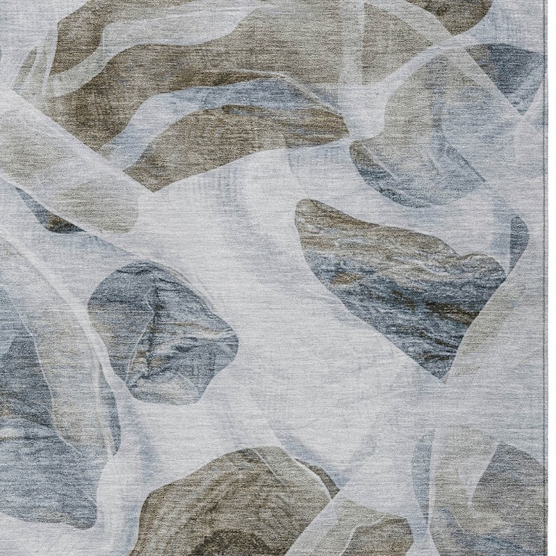 HomeRoots Abstract Transitional Rectangle Outdoor Rug