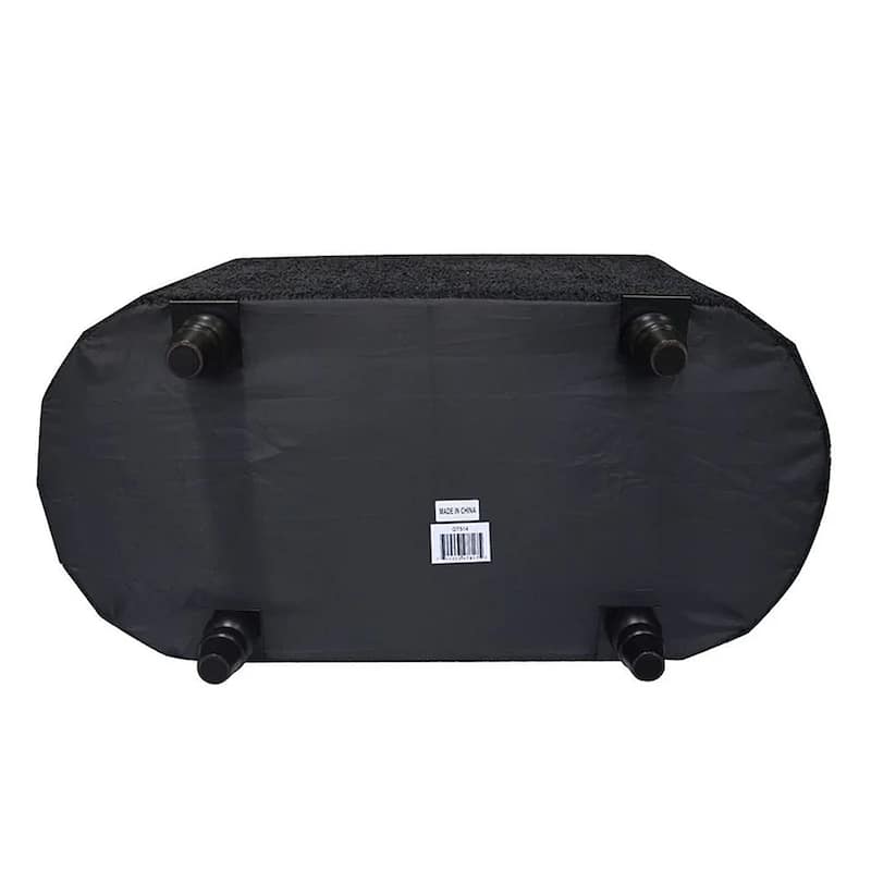 Black Boucle Storage Ottoman Bench Modern Upholstered Seat 30" x 15"
