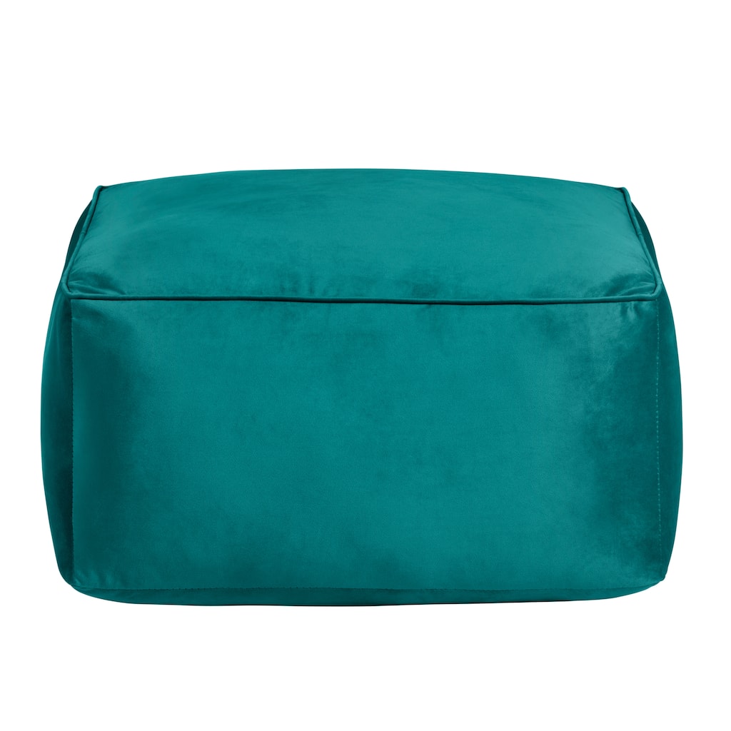 Cerra Jade Green Velvet Square Ottoman 23.5" x 23.5" x 11.75"
