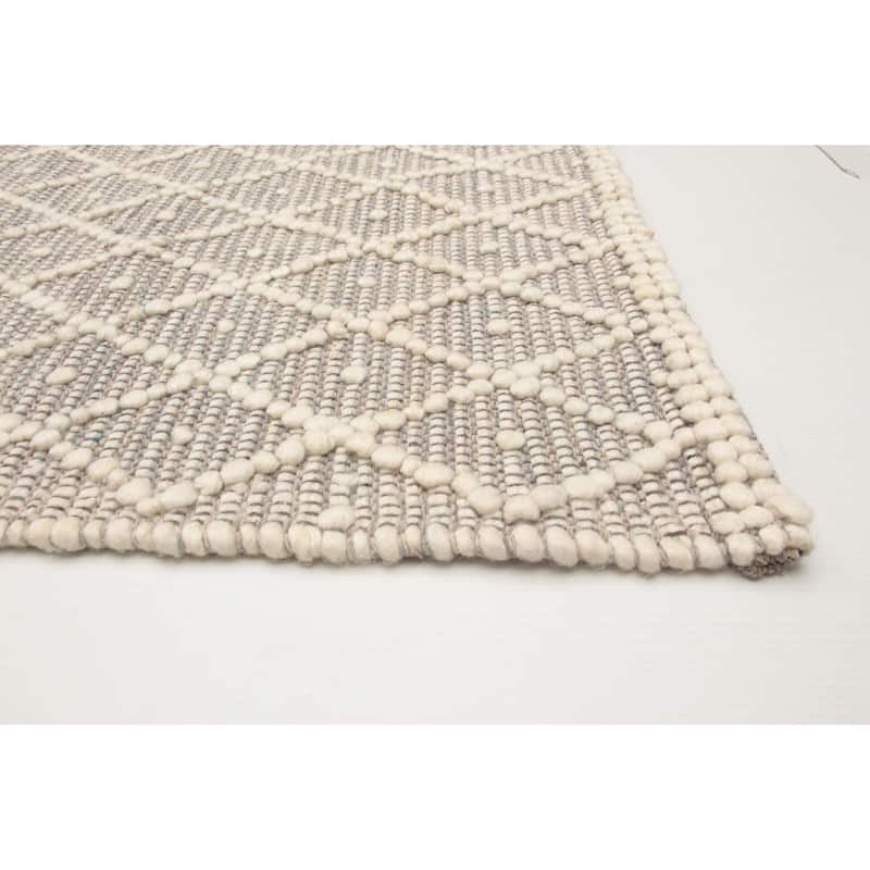 ECARPETGALLERY Braid weave Sienna Grey Wool Rug - 5'2 x 7'11