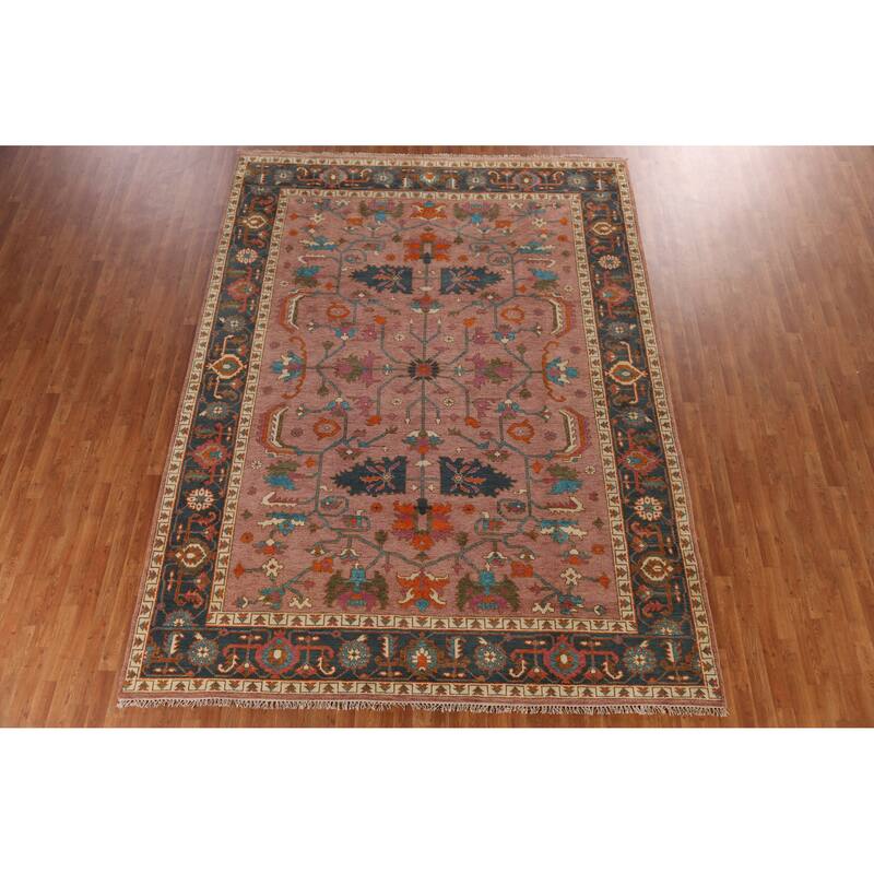 Heriz Serapi Indian Area Rug Handmade Floral Wool Carpet - 8'10" x 11'10"