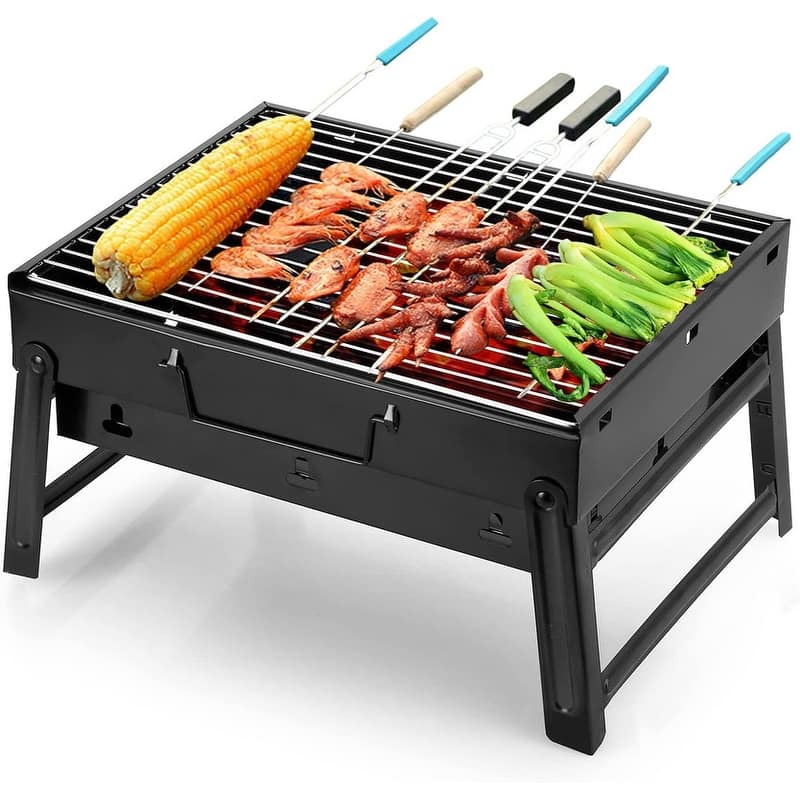 Barbecue Grill Portable BBQ Charcoal Grill Smoker Grill - Cast Iron