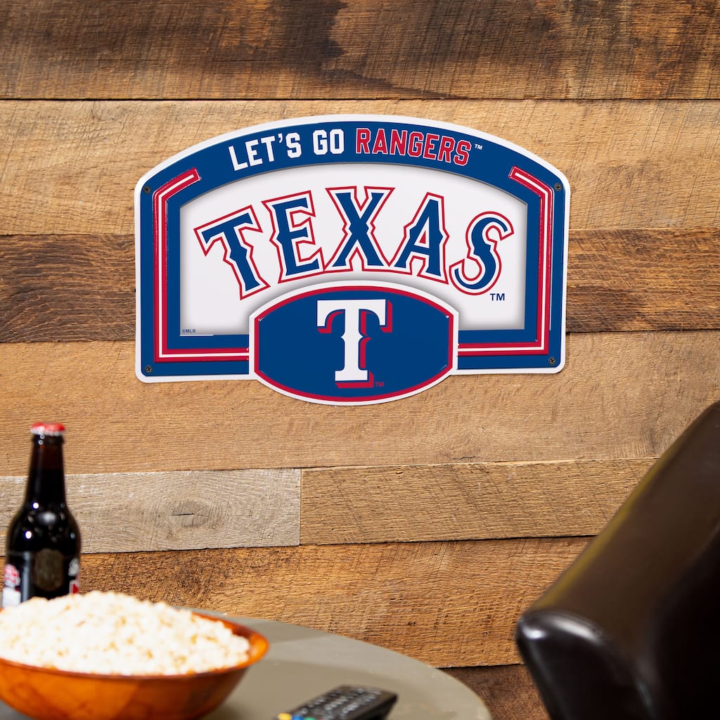 Texas Rangers Embossed Steel Wall Sign, 11" x 17"