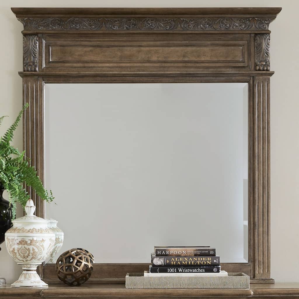 Carlisle Court Chestnut Finish Landscape Mirror