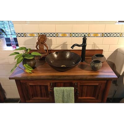 15-in Medium Round Vessel Hammered Copper Sink (VR15BDB)