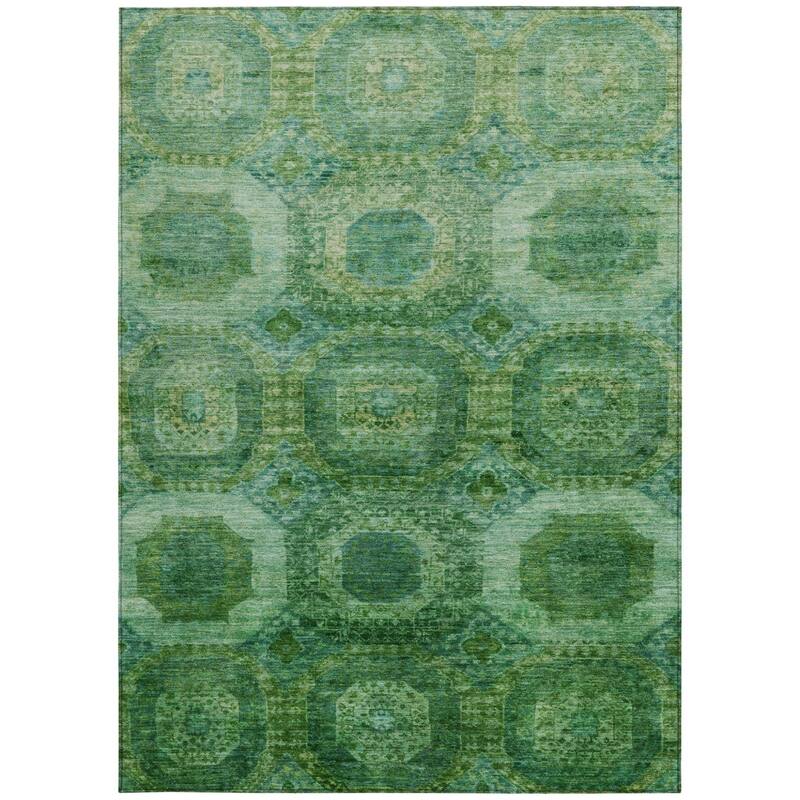 HomeRoots Medallion Transitional Rectangle Outdoor Rug