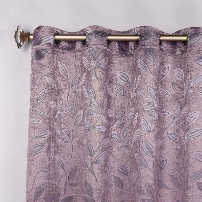 Superior Modern Bohemian Leaves Room Darkening Curtains with Grommets