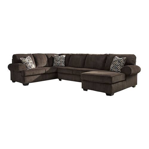 Shop Offex Signature Design By Ashley Jinllingsly 3 Piece Laf Sofa Sectional In Chocolate Corduroy Overstock 20817391