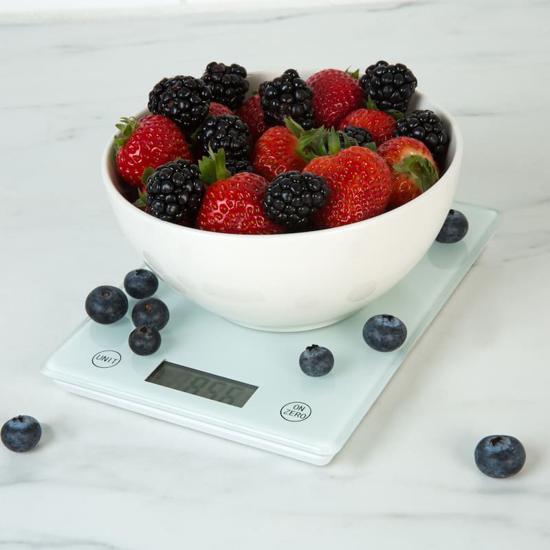 Kitchen Details Tempered Glass Digital Food Scale - 7.5"x 5.5"x 0.8"