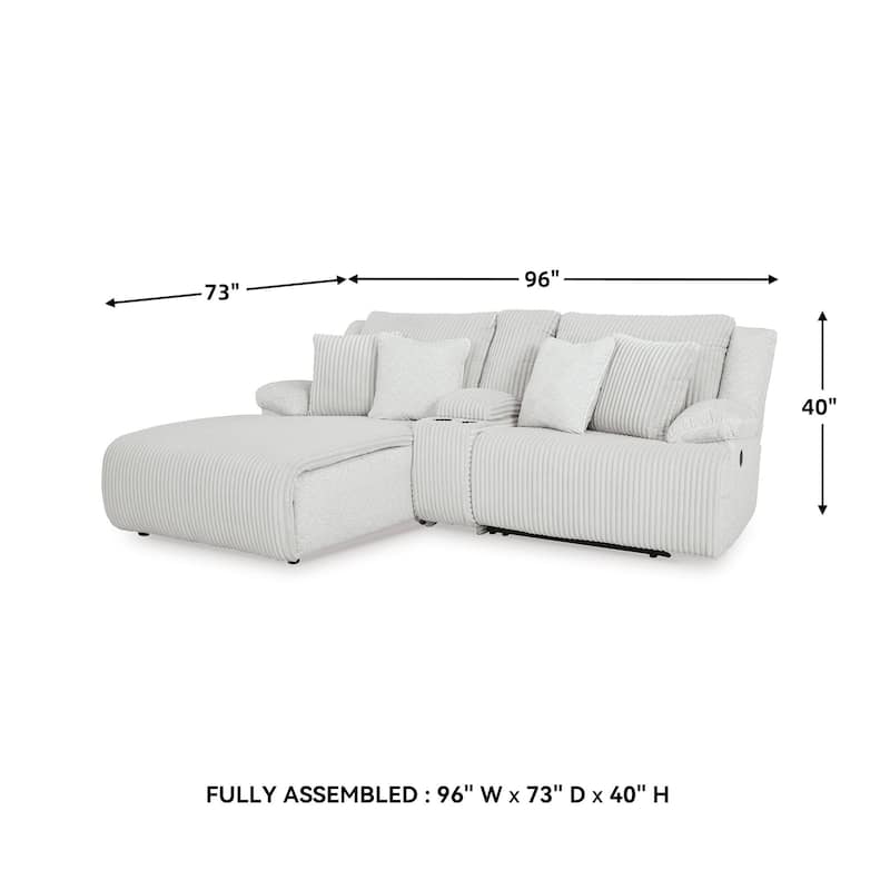 Signature Design by Ashley Top Tier 3-Piece Reclining Sectional with Chaise - 105"W x 74"D x 41"H