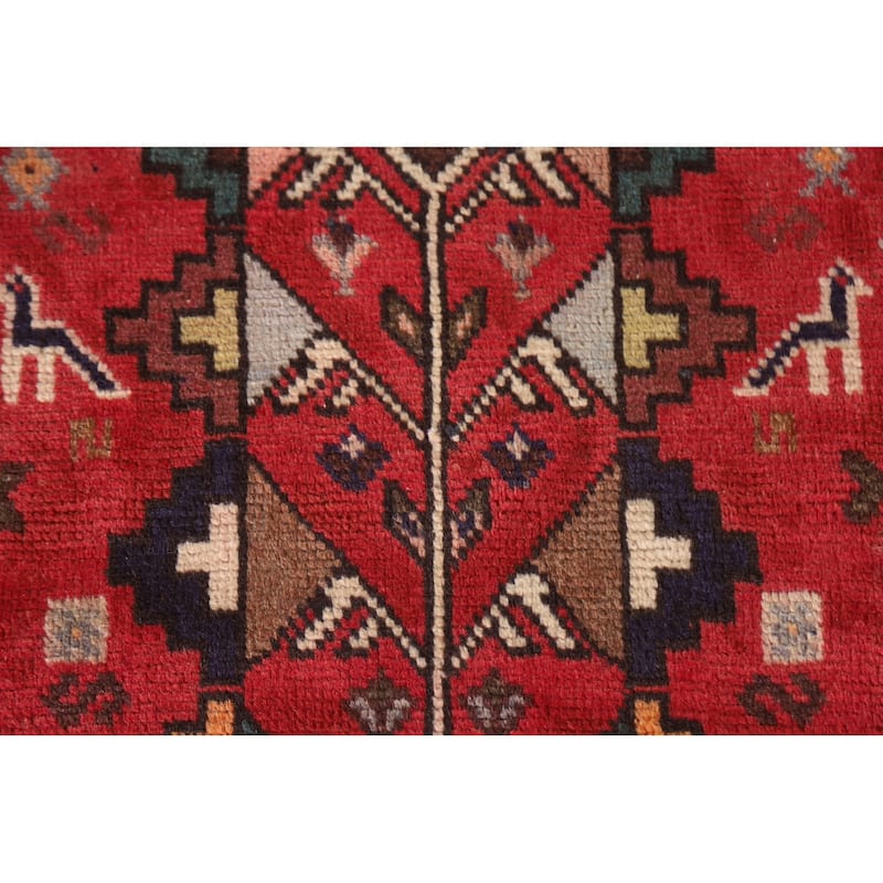 Tribal Shiraz Persian Vintage Rug Living Room Handmade Wool Carpet - 6'7"x 9'10"