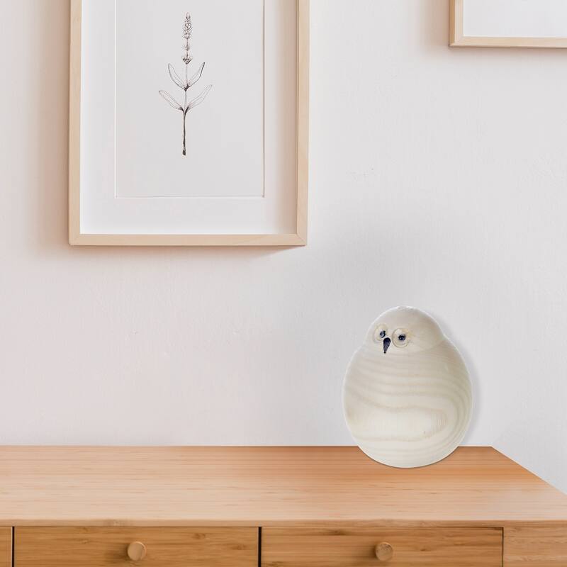 Natural Wooden Owl 3.74" - Set of 2