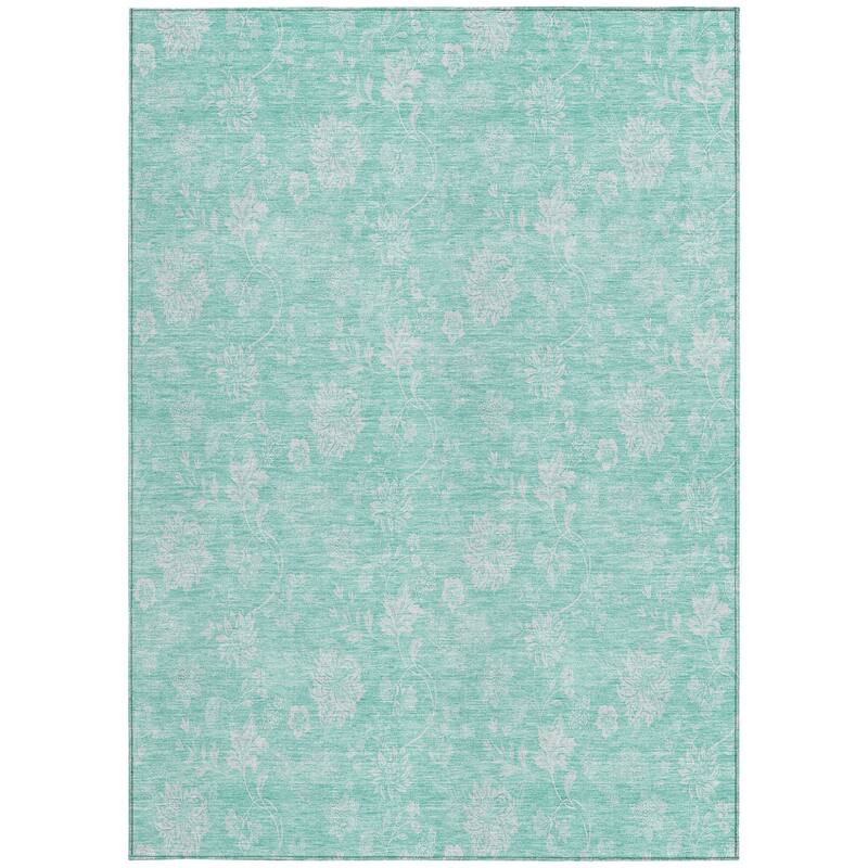 HomeRoots Floral Transitional Rectangle Outdoor Rug
