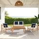 preview thumbnail 8 of 17, SAFAVIEH Outdoor Montez 4-piece Conversation Set with Accent Pillows