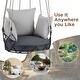 preview thumbnail 6 of 10, Outdoor Porch Swing Chair Hanging Basket, Patio Hanging Chair with Thickened Cushion for Garden Porch