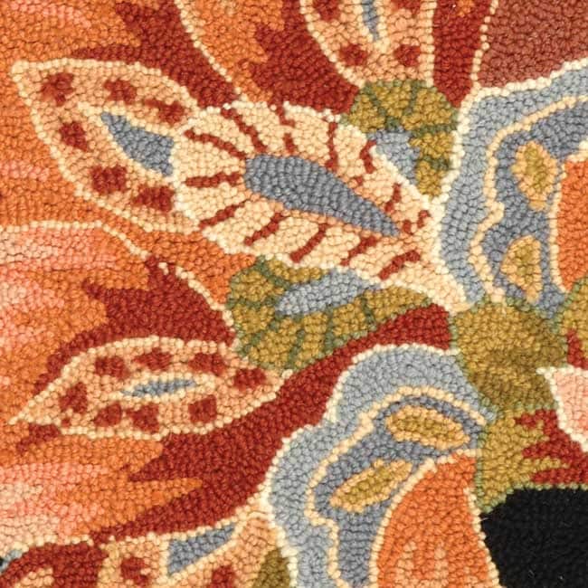 SAFAVIEH Handmade Chelsea Klavdia French Country Floral Wool Area - 1' 8" x 2' 6" - Black - Runner/Rectangle