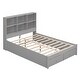 preview thumbnail 44 of 51, Full Size Platform Bed with Storage Headboard, Charging Station and Drawers