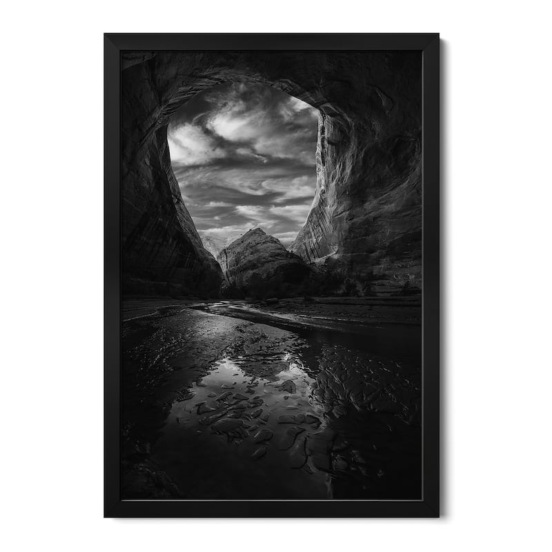 Coytote Gulch Black And White Premium Framed Poster by Dustin LeFevre - Black - 32x24x1