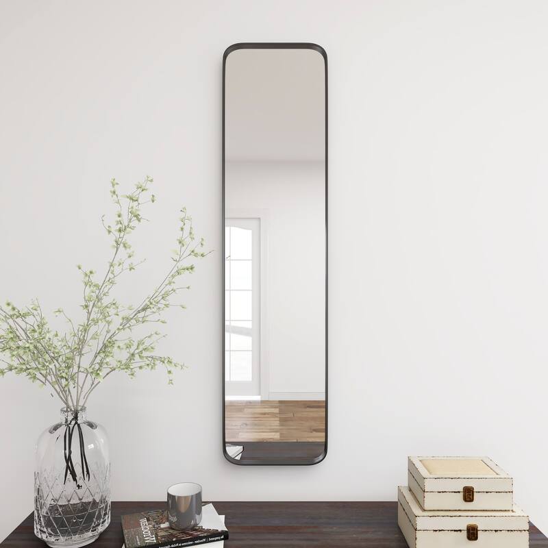 Iron Contemporary Wall Mirror - 12 x 2 x 48