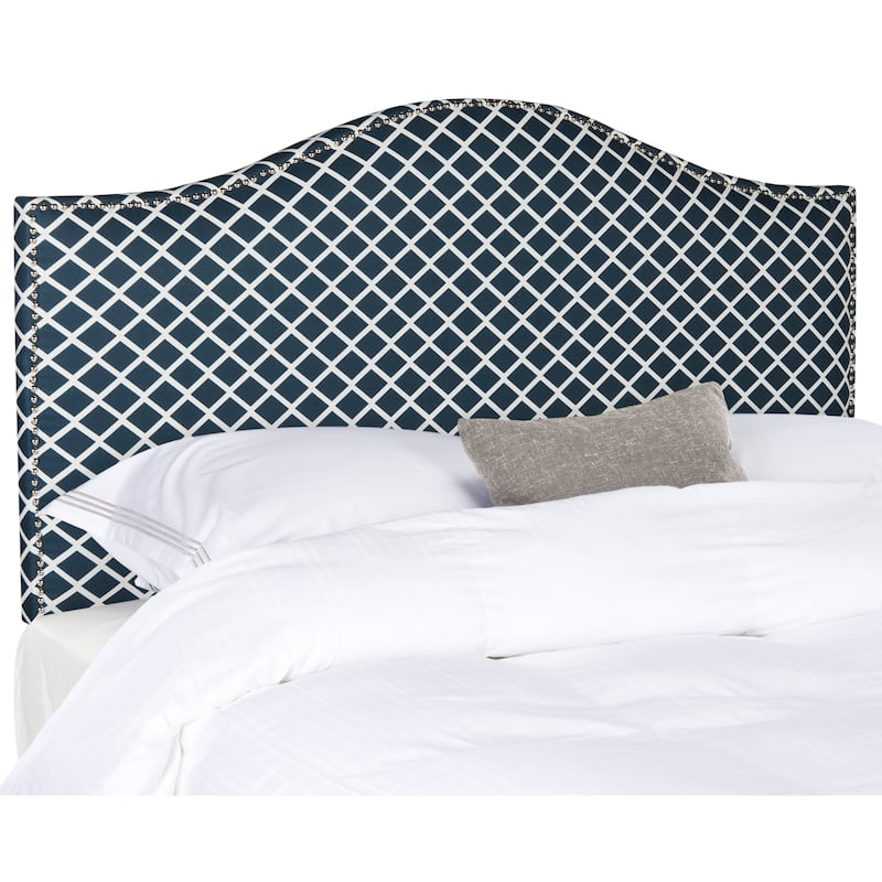 SAFAVIEH Somer Grey/ White Diamond Camelback Headboard