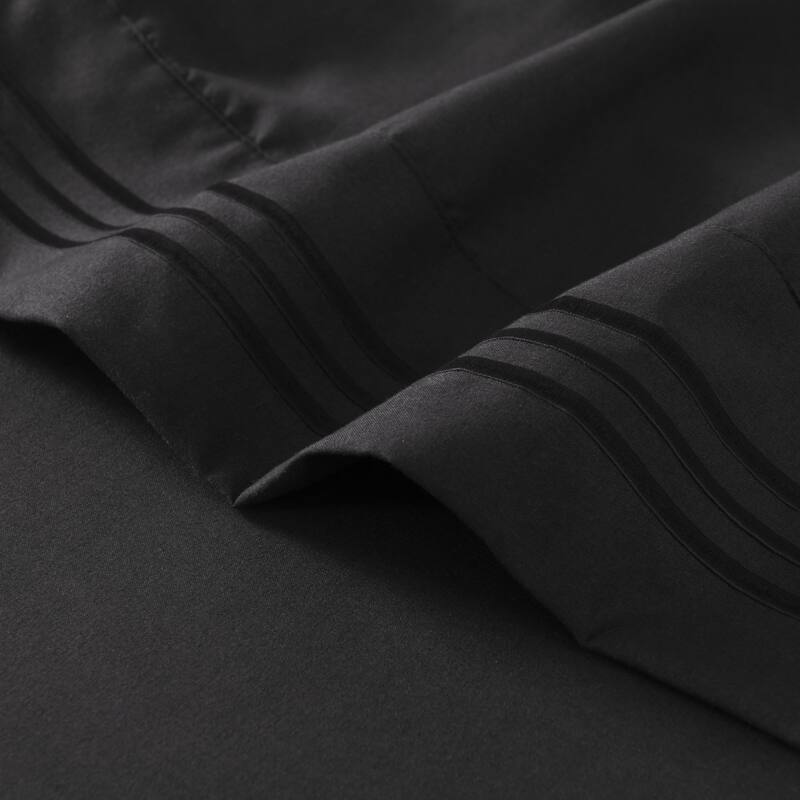 3/4 Pcs Soft Solid & Embroidery Bed Sheets Set