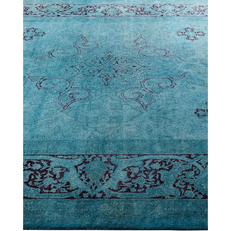 Contemporary Overdyed Wool Hand Knotted Area Rug - 6' 1" x 9' 7"