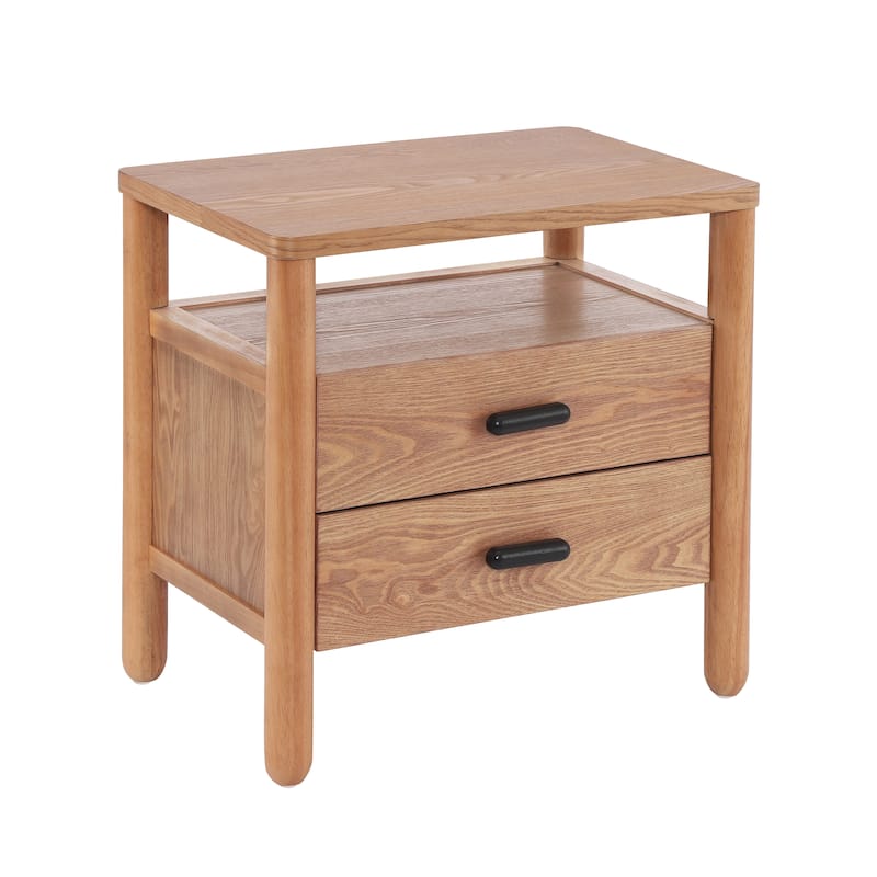 Christopher Knight Home - Modern Minimalist 23.62" Nightstand with Rounded Wood Legs & Open Storage Shelf, Multi-Functional Use