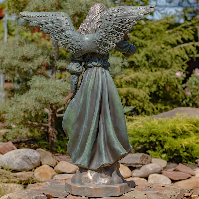 46 Inch Tall Magnesium Angel Statue with Billowing Dress